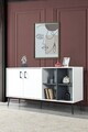 Consola, Hanah Home, Şile 4612, 160x83x44 cm, PAL, Alb / Antracit