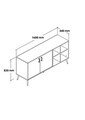 Consola, Hanah Home, Şile 4612, 160x83x44 cm, PAL, Alb / Antracit