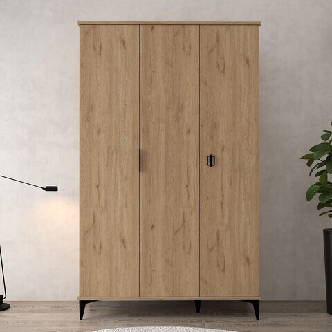 Dulap pentru haine, Hanah Home, Neva 6301, 123x200x52 cm, PAL, Maro