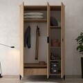 Dulap pentru haine, Hanah Home, Neva 6301, 123x200x52 cm, PAL, Maro