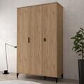 Dulap pentru haine, Hanah Home, Neva 6301, 123x200x52 cm, PAL, Maro