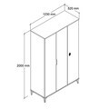 Dulap pentru haine, Hanah Home, Neva 6301, 123x200x52 cm, PAL, Maro