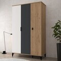 Dulap pentru haine, Hanah Home, Neva 6302, PAL, Stejar / Alb / Antracit