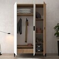 Dulap pentru haine, Hanah Home, Neva 6303, PAL, Stejar Safir / Alb