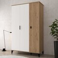 Dulap pentru haine, Hanah Home, Neva 6303, PAL, Stejar Safir / Alb