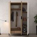 Dulap pentru haine, Hanah Home, Neva 6304, PAL, Stejar / Alb