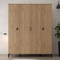 Dulap pentru haine, Hanah Home, Neva 6401, 164x200x52 cm, PAL, Maro