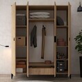 Dulap pentru haine, Hanah Home, Neva 6401, 164x200x52 cm, PAL, Maro