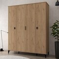 Dulap pentru haine, Hanah Home, Neva 6401, 164x200x52 cm, PAL, Maro