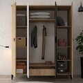 Dulap pentru haine, Hanah Home, Neva 6402, 164x200x52 cm, PAL, Stejar / Alb / Antracit