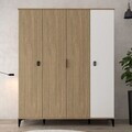 Dulap pentru haine, Hanah Home, Neva 6404, 164x200x52 cm, PAL, Stejar / Alb