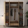 Dulap pentru haine, Hanah Home, Neva 6404, 164x200x52 cm, PAL, Stejar / Alb