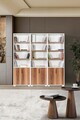 Corp biblioteca, Hanah Home, Evm 8301, 180x187x30 cm, PAL, Alb/Maro