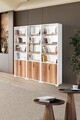 Corp biblioteca, Hanah Home, Evm 8301, 180x187x30 cm, PAL, Alb/Maro