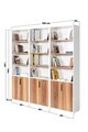 Corp biblioteca, Hanah Home, Evm 8301, 180x187x30 cm, PAL, Alb/Maro