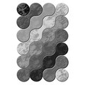 Covor, Wookece292, 80x50 cm, Poliester, Alb / Gri / Negru