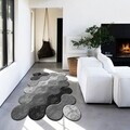 Covor, Wookece292, 140x220 cm, Poliester, Alb / Gri / Negru