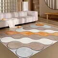 Covor, Wookece294, 160x230 cm, Poliester, Portocaliu / Gri / Maro