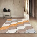 Covor, Wookece294, 160x230 cm, Poliester, Portocaliu / Gri / Maro