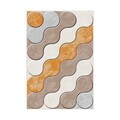 Covor, Wookece294, 160x230 cm, Poliester, Portocaliu / Gri / Maro