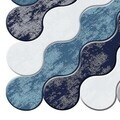 Covor, Wookece298, 80x50 cm, Poliester, Albastru deschis / Turcoaz / Liliac / Bleumarin