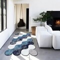 Covor, Wookece298, 100x200 cm, Poliester, Albastru deschis / Turcoaz / Liliac / Bleumarin