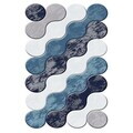 Covor, Wookece298, 100x200 cm, Poliester, Albastru deschis / Turcoaz / Liliac / Bleumarin