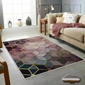 Covor, Wookece320, 80x150 cm, Poliester, Liliac / Mov / Bej / Crem / Auriu