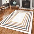 Covor, Eexfab878-Klm, 120x180 cm, Bumbac, Crem / Galben / Roșu-aprins / Portocaliu / Negru