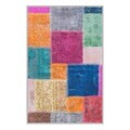 Covor, Hmfesto72 Kece, 160x230 cm, Bumbac, Roz / Portocaliu / Verde / Crem / Albastru marin