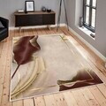 Covor, Woosonıl036, 120x180 cm, Bumbac, Bej / Auriu / Maro