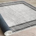 Covor, Woosonıl042, 120x180 cm, Bumbac, Gri/Negru