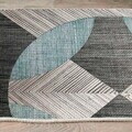 Covor, Woosonıl047, 160x230 cm, Bumbac, Albastru / Gri / Negru