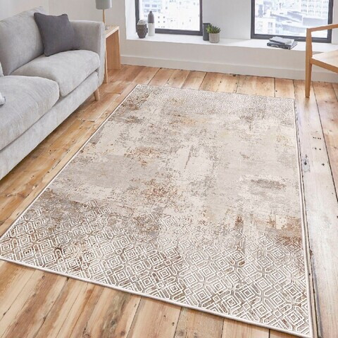 Covor, Woosonıl059, 160x230 cm, Bumbac, Crem