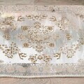 Covor, Woosonıl063, 100x300 cm, Bumbac, Crem / Gri / Cămilă