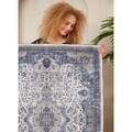 Covor, Woosonıl066, 80x300 cm, Bumbac, Crem / Gri / Bej