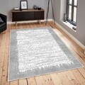 Covor, Woosonıl076, 80x150 cm, Bumbac, Crem / Gri