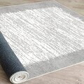 Covor, Woosonıl076, 80x150 cm, Bumbac, Crem / Gri