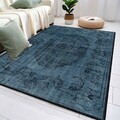 Covor, Woosonıl087, 140x220 cm, Bumbac, Navy Blue / Black