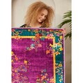 Covor, Woosonıl139, 80x120 cm, Bumbac, Fuchsia / Galben / Verde / Portocaliu