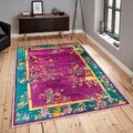 Covor, Woosonıl139, 80x300 cm, Bumbac, Fuchsia / Galben / Verde / Portocaliu