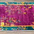 Covor, Woosonıl139, 80x300 cm, Bumbac, Fuchsia / Galben / Verde / Portocaliu