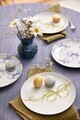 Set platouri servire desert, Hermia, 710KTP3724, Portelan, Albastru
