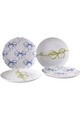 Set platouri servire desert, Hermia, 710KTP3724, Portelan, Albastru