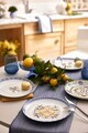Set platouri servire desert, Hermia, 710KTP3726, Portelan, Albastru
