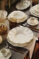 Serviciu de masa, Hermia, 710KTP9735, Portelan, Farfurie: 22 cm (6 bucăți), Alb