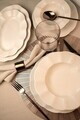 Serviciu de masa, Hermia, 710KTP9735, Portelan, Farfurie: 22 cm (6 bucăți), Alb