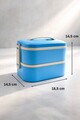 Cutie pentru pranz, Hermia, 721CBL1321, Inox, Izolat in vid, Albastru
