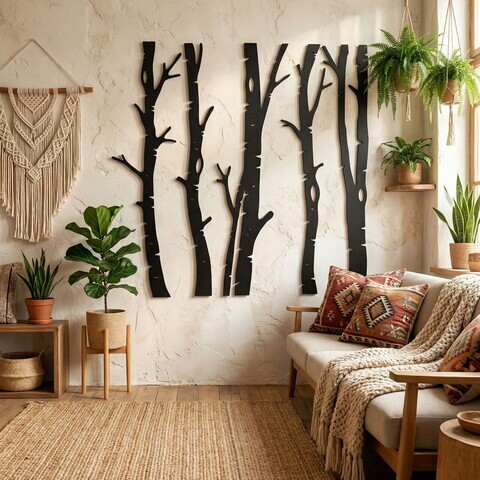 Decoratiune de perete, 5536, Metal, Dimensiune: 120 x 120 cm, Negru