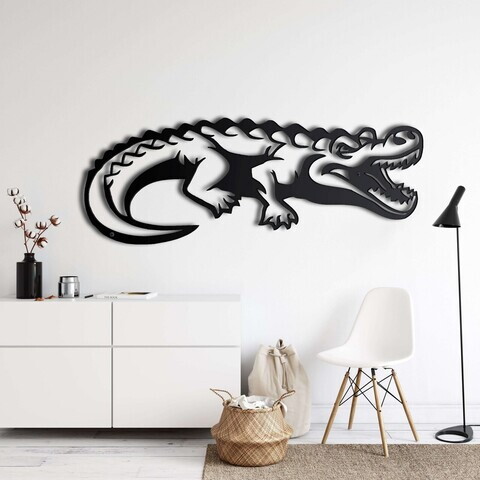 Decoratiune de perete, 5159, Metal, Dimensiune: 24 x 60 cm, Negru